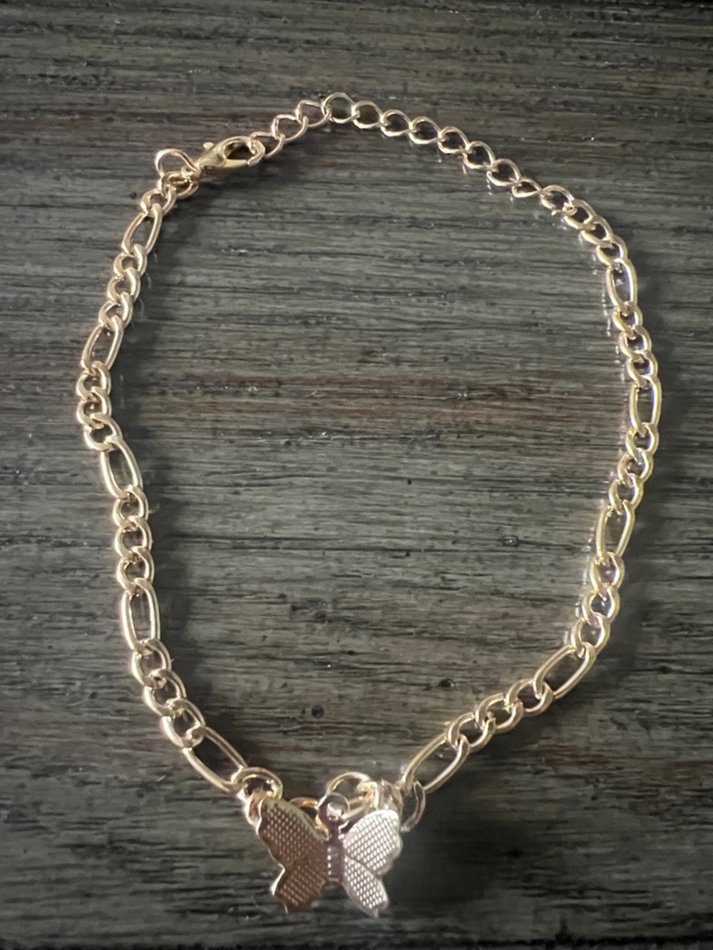 Gold Butterfly Charm Anklet